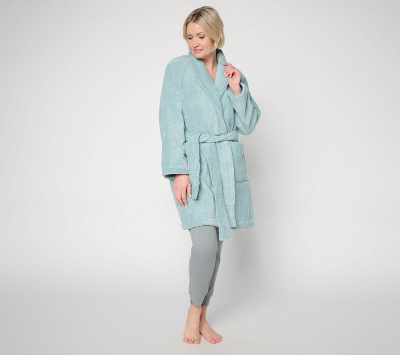 Home Reflections 100% Cotton Plush Bath Robe — View 5