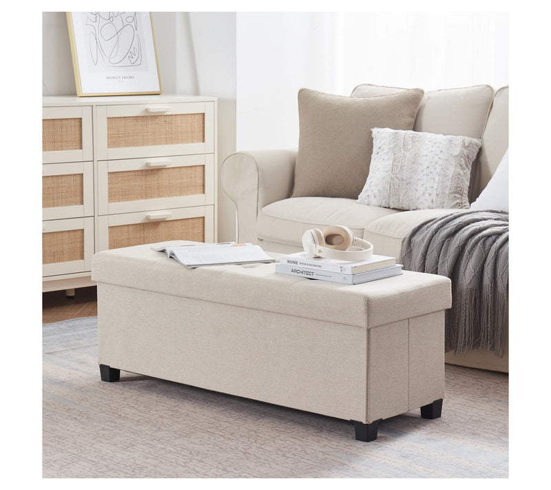 Ornavo Home Large Collapsible Storage Ottoman with Legs — View 7