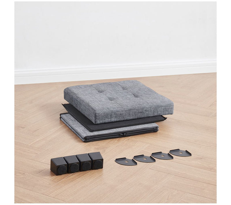 Ornavo Home Collapsible Square Cube Storage Ottoman with Legs — View 4