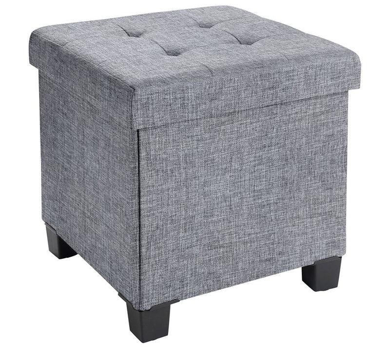 Ornavo Home Collapsible Square Cube Storage Ottoman with Legs — View 2