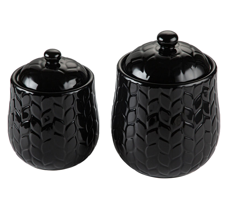 Temp-tations Carved Willow Set of 2 1qt & 2qt Countertop Jars — Main view