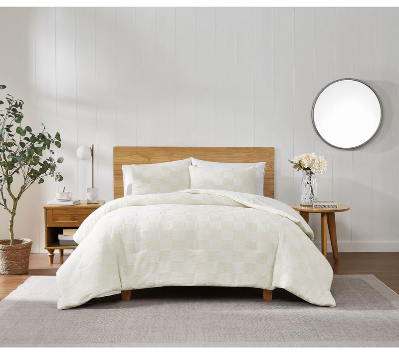 Truly Soft Textured Checkered King 3-Piece Comforter Set — Main view