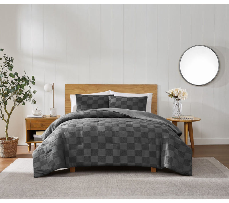 Truly Soft Textured Checkered King 3-Piece Comforter Set — View 10