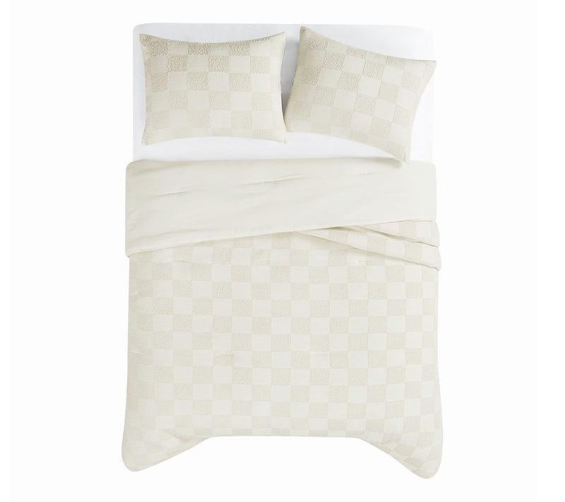 Truly Soft Textured Checkered King 3-Piece Comforter Set — View 2
