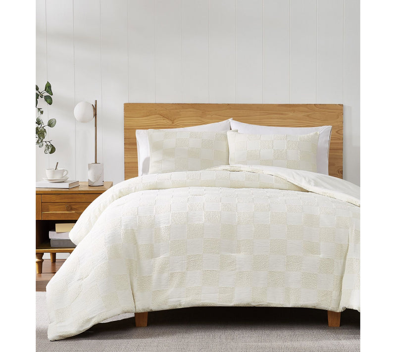 Truly Soft Textured Checkered King 3-Piece Comforter Set — View 5