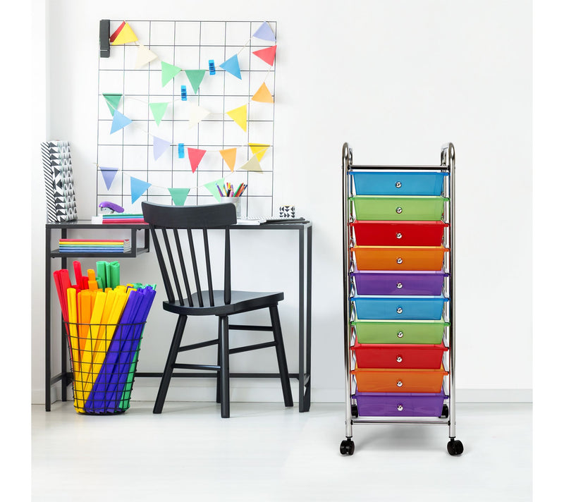 Seville Classics 10-Drawer Organizer Cart — View 4