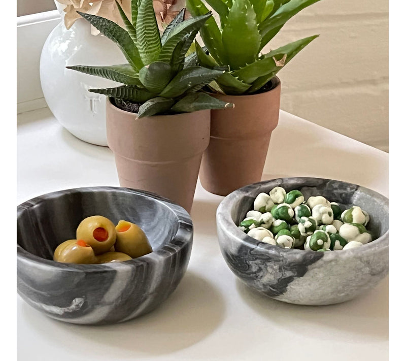 Global Crafts Handmade Marble Pinch Bowls, Setof 2 — View 3