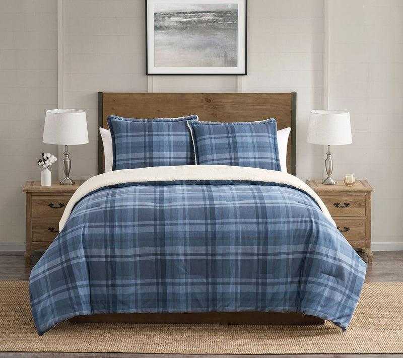 VCNY Home Plaid 3-Piece Brushed Cotton Comforter Set, F/ Q — View 10