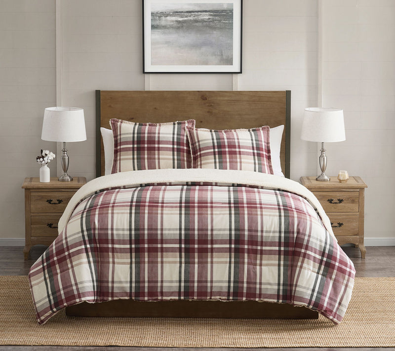 VCNY Home Plaid 3-Piece Brushed Cotton Comforter Set, F/ Q — View 11