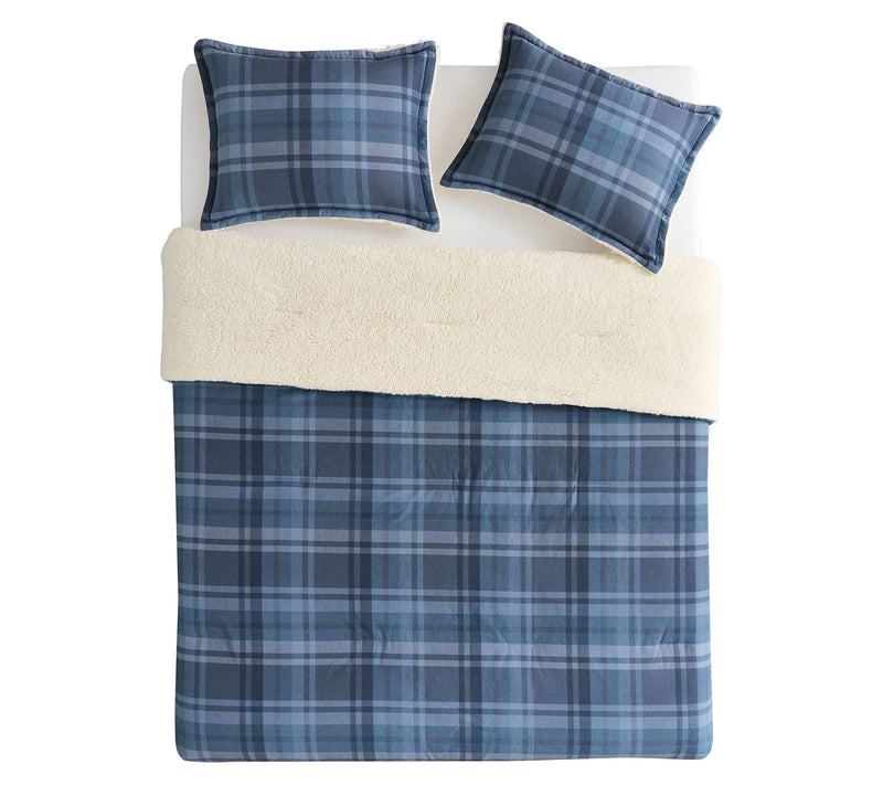 VCNY Home Plaid 3-Piece Brushed Cotton Comforter Set, F/ Q — View 3