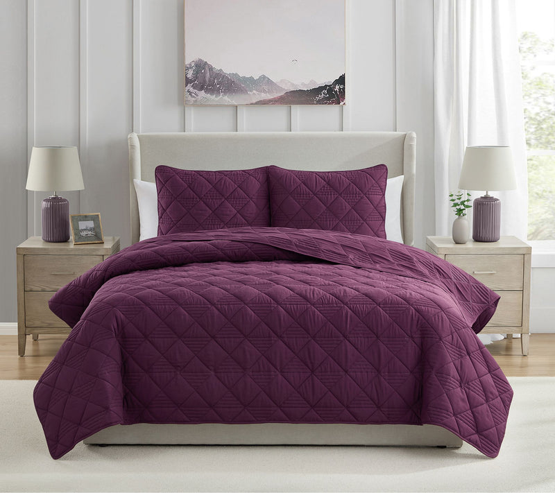 VCNY Home Lucy 3-Piece Diamond Microfiber QuiltSet, King — View 10