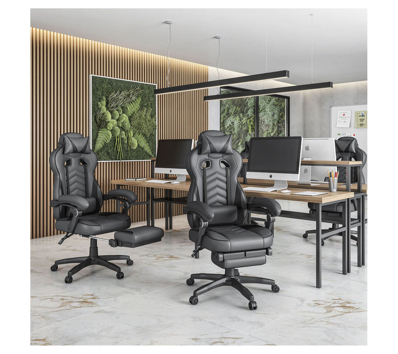 Techni Mobili Executive Reclining Gaming Chair W/Footrest — View 3