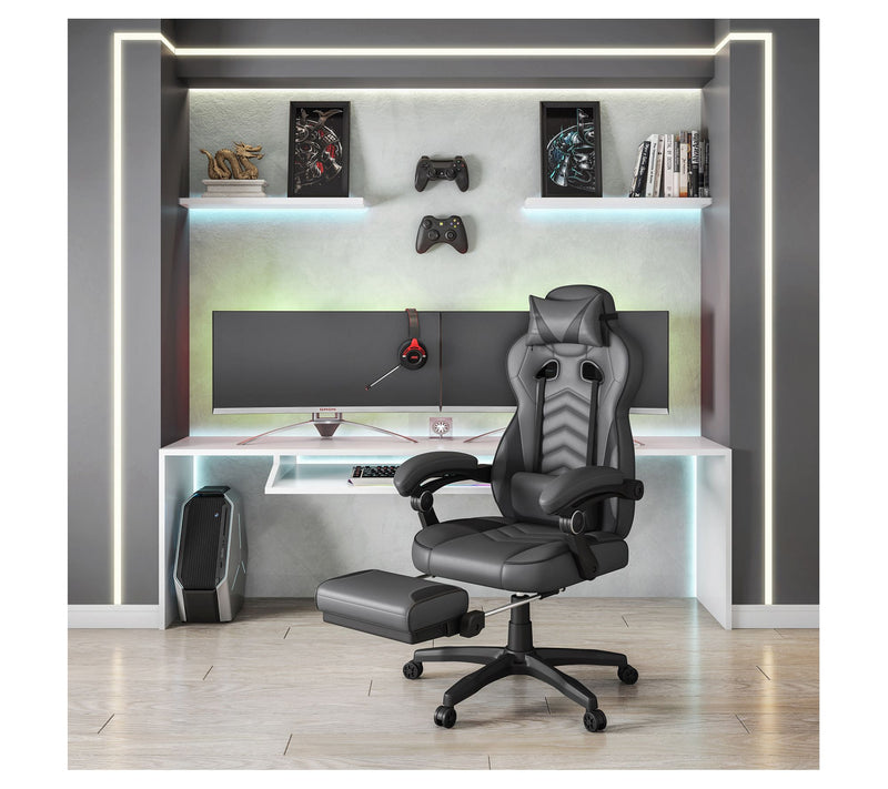 Techni Mobili Executive Reclining Gaming Chair W/Footrest — Main view
