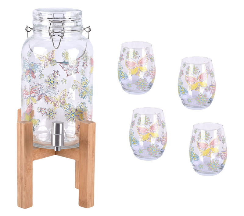 Temp-tations Special Edition Drink Dispenser and 4-pc Glass Set — Main view
