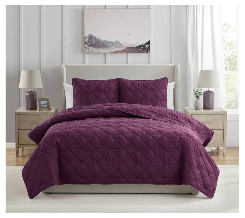 VCNY Home Lucy 3-Piece Diamond Microfiber QuiltSet, F/ Q — View 10
