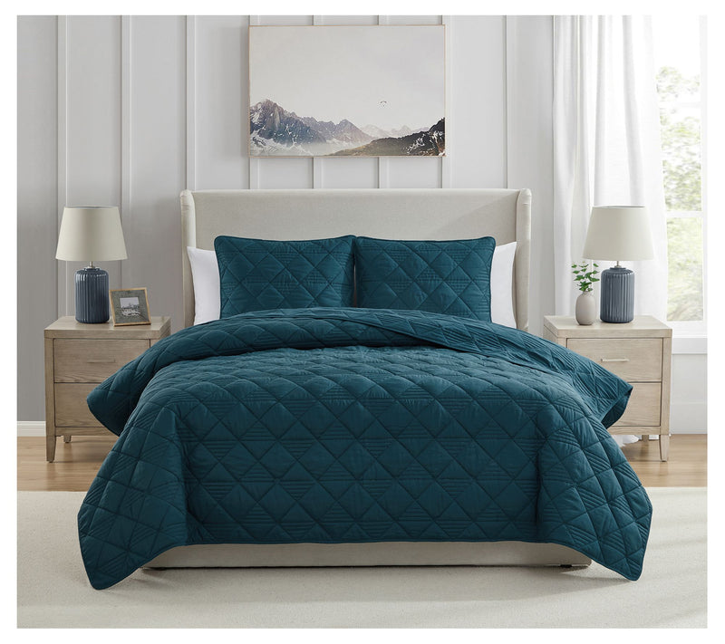 VCNY Home Lucy 3-Piece Diamond Microfiber QuiltSet, F/ Q — View 11