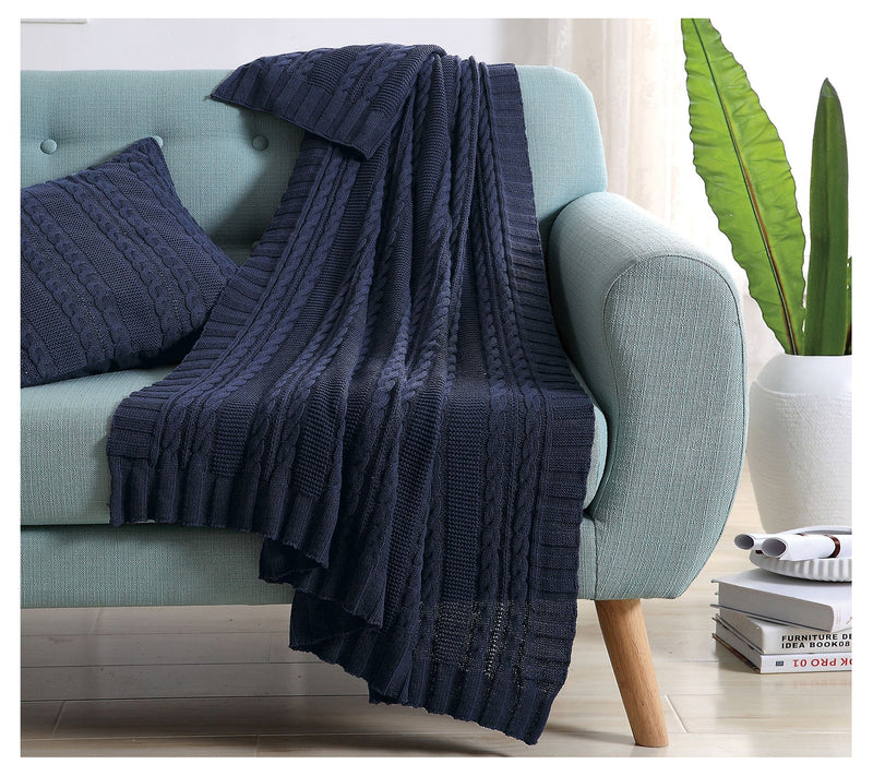 VCNY Home Dublin Cable Knit Throw Blanket — View 9