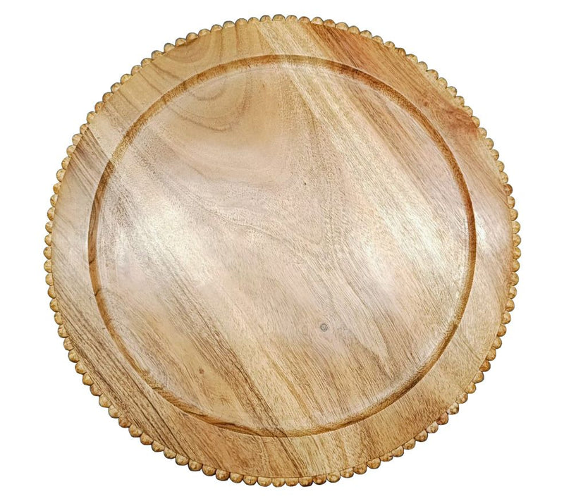 Temp-tations Set of (4) Beaded Wood Charger Plates — View 2