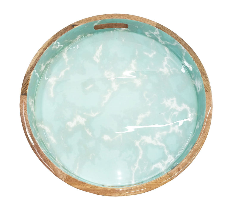 Temp-tations x Alberti 16" Mango Wood Tray with Handles — View 8