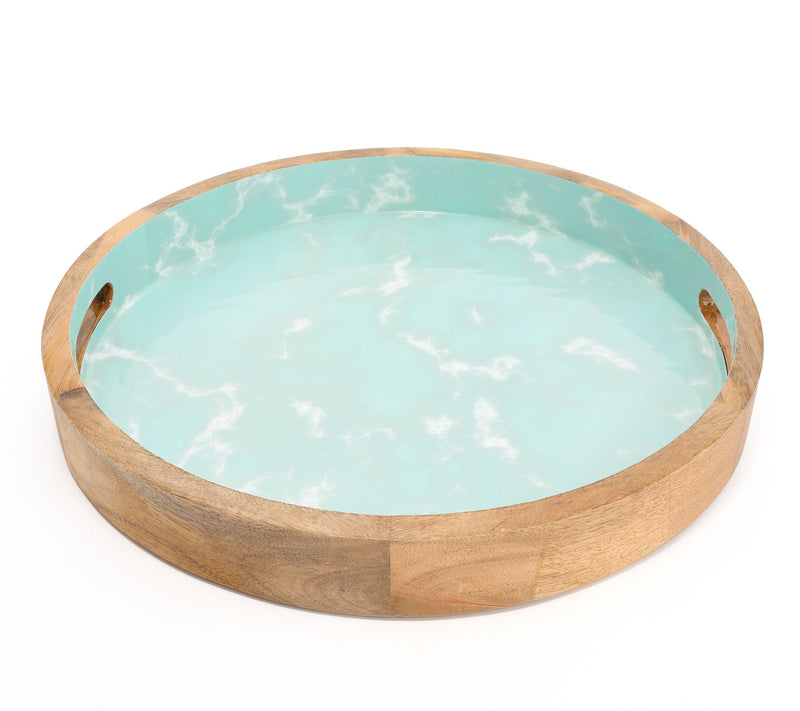 Temp-tations x Alberti 16" Mango Wood Tray with Handles — View 5