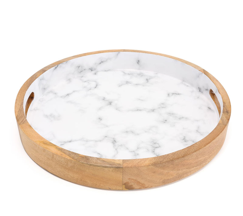Temp-tations x Alberti 16" Mango Wood Tray with Handles — View 7
