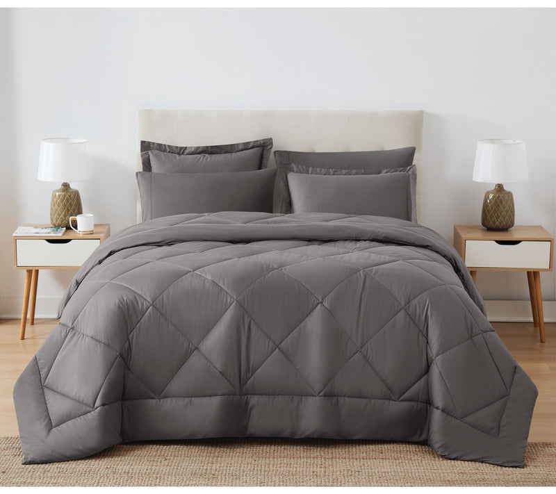 Cannon Solid Oversized Percale King 3 Piece Comforter Set — View 10