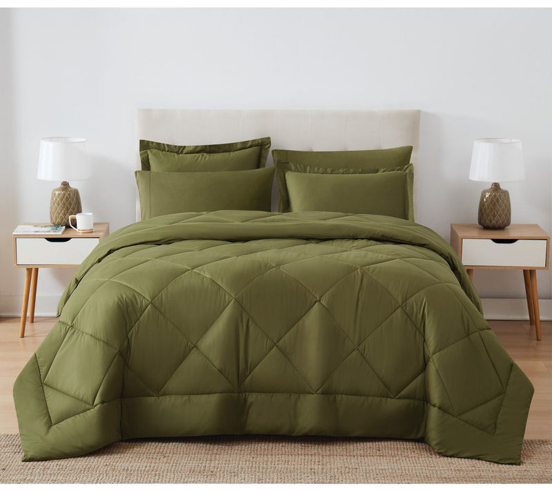 Cannon Solid Oversized Percale King 3 Piece Comforter Set — View 11