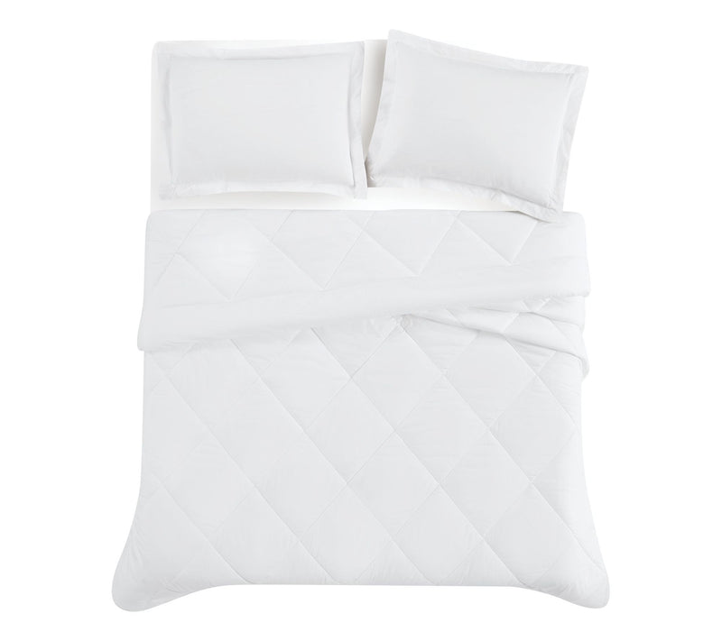 Cannon Solid Oversized Percale King 3 Piece Comforter Set — View 2