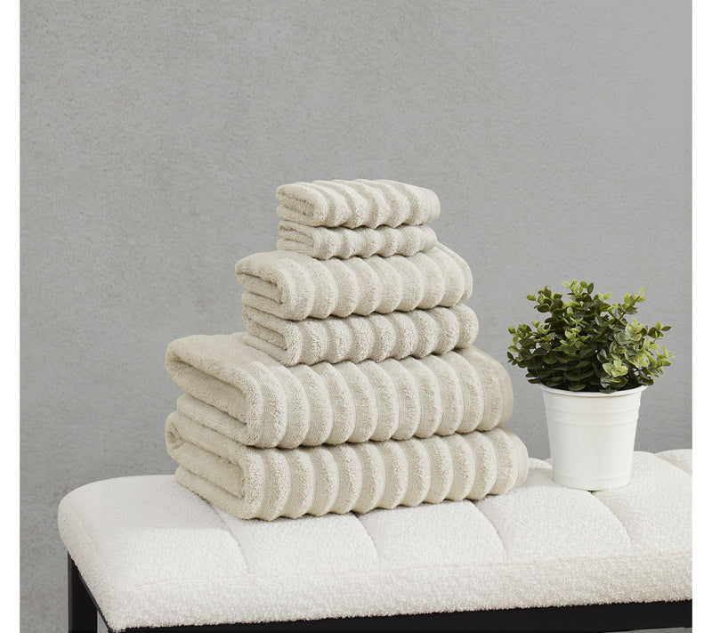 Borghese Ribbed Zero Twist 6 Piece Towel Set — View 8