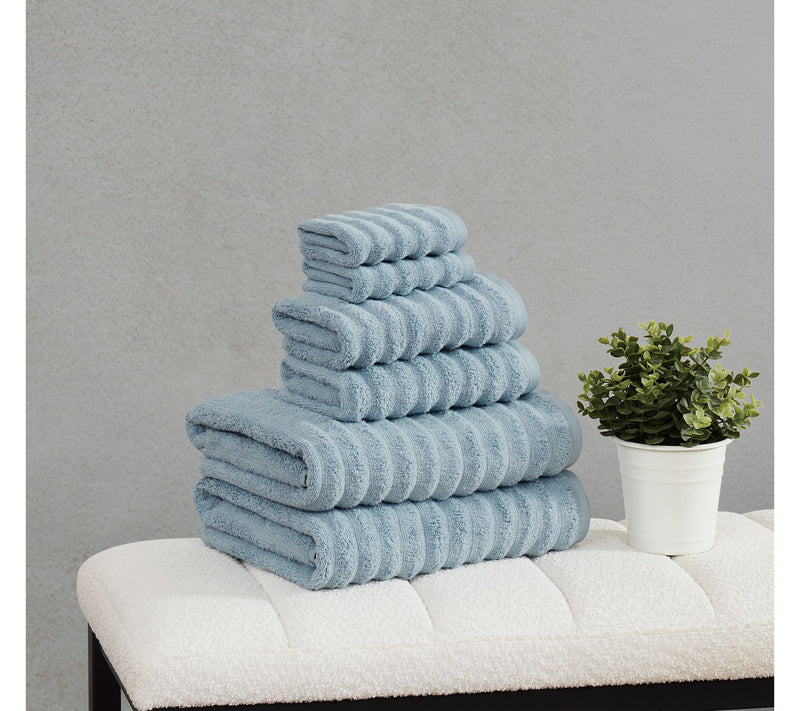 Borghese Ribbed Zero Twist 6 Piece Towel Set — View 10