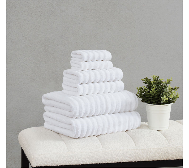 Borghese Ribbed Zero Twist 6 Piece Towel Set — Main view