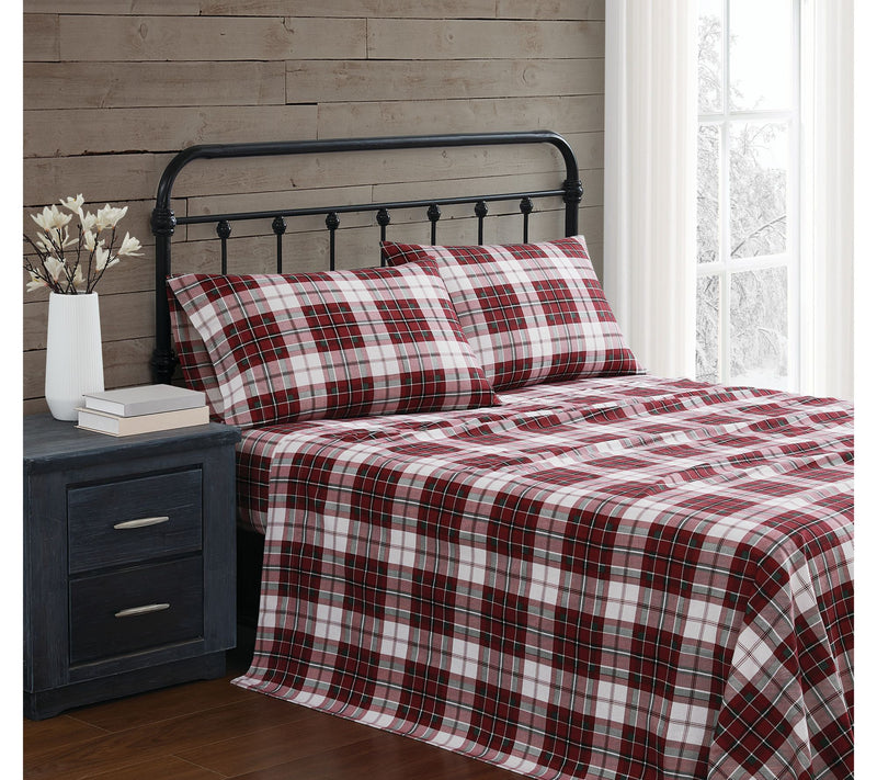 Truly Soft Holiday Plaid Twin Flannel Sheet Set — Main view
