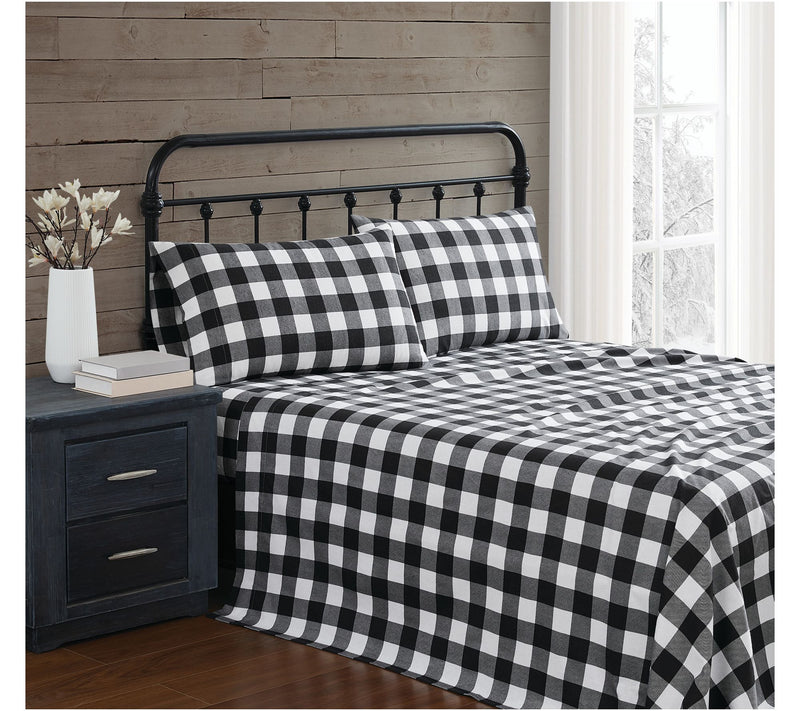 Truly Soft Buffalo Check King Flannel Sheet Set — Main view