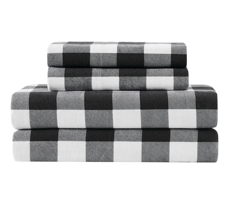 Truly Soft Buffalo Check King Flannel Sheet Set — View 2