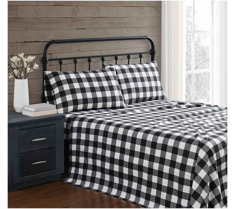 Truly Soft Buffalo Check Twin Flannel Sheet Set — Main view