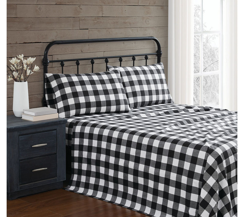 Truly Soft Buffalo Check Queen Flannel Sheet Set — Main view