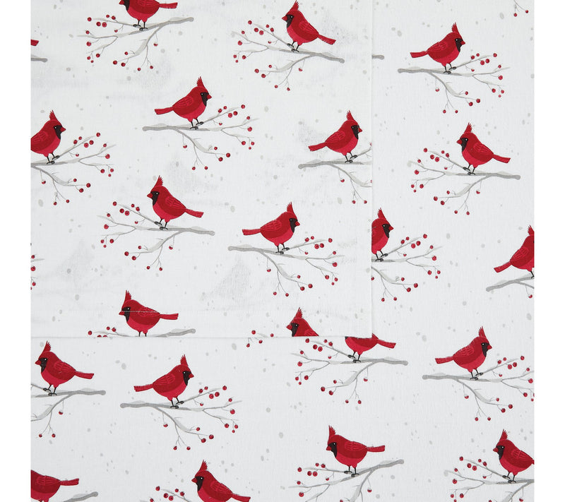 Truly Soft Cardinals Twin Flannel Sheet Set — View 3