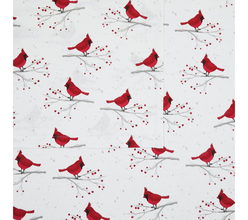 Truly Soft Cardinals King Flannel Sheet Set — View 3