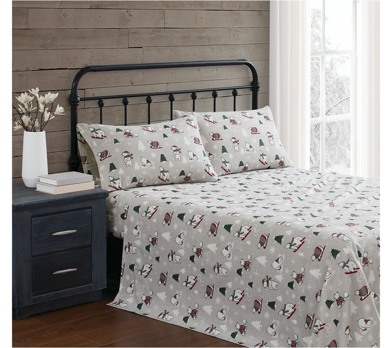 Truly Soft Polar Bears Twin Flannel Sheet Set — Main view