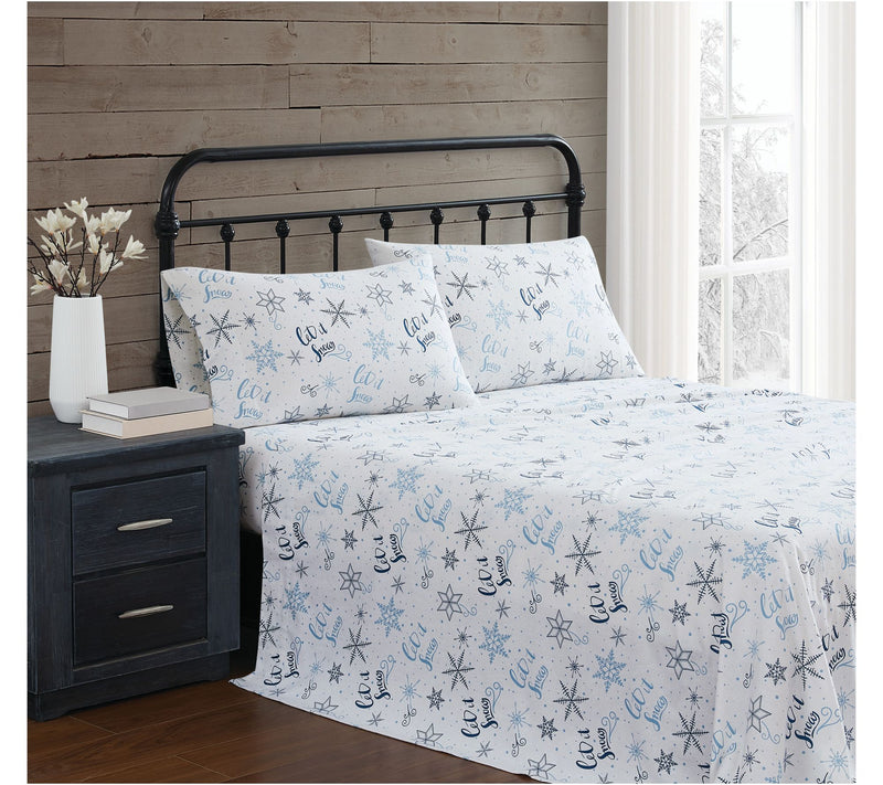 Truly Soft Let It Snow Twin Flannel Sheet Set — Main view