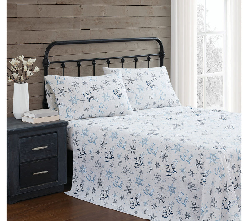 Truly Soft Let It Snow Full Flannel Sheet Set — Main view