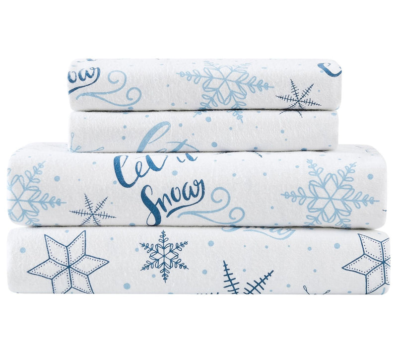 Truly Soft Let It Snow Queen Flannel Sheet Set — View 2