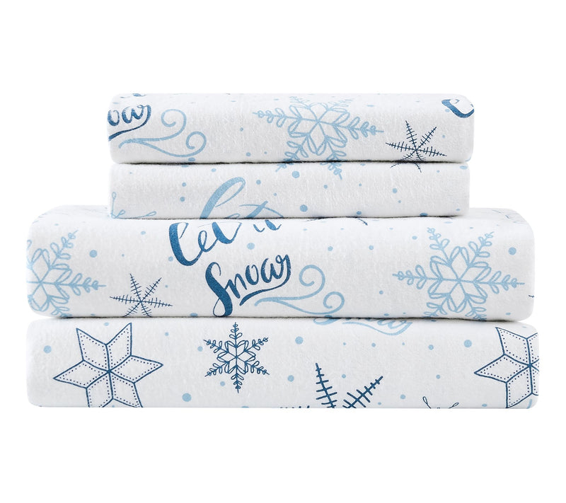Truly Soft Let It Snow King Flannel Sheet Set — View 2