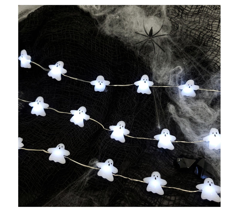 LumaBase LED Fairy String Lights with Ghost Motif- Set of 2 — View 4