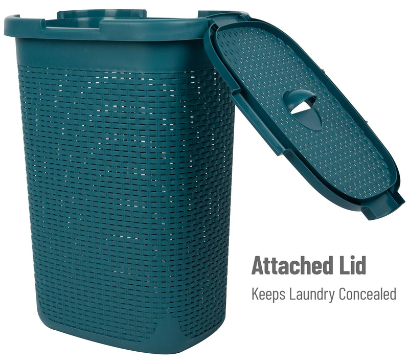 Mind Reader 60L Slim Laundry Hamper Clothes Basket with Lid — View 8