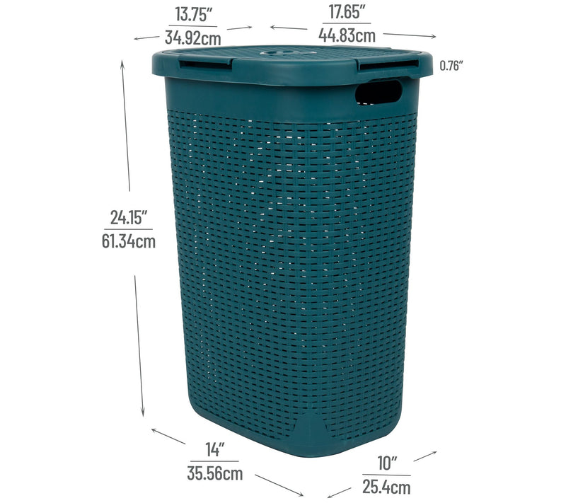 Mind Reader 60L Slim Laundry Hamper Clothes Basket with Lid — View 6