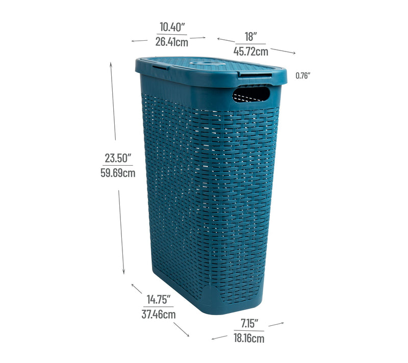 Mind Reader 40L Slim Laundry Hamper with Lid /Clothes Basket — View 5