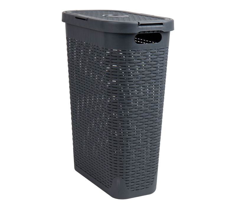 Mind Reader 40L Slim Laundry Hamper with Lid /Clothes Basket — View 28