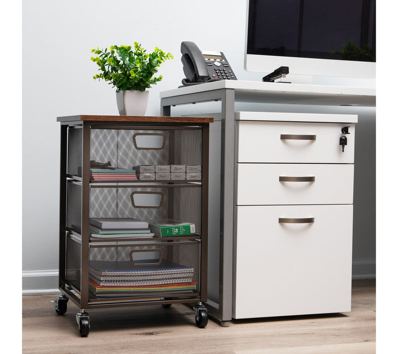 Mind Reader Cart with Drawers Office Organizer — View 3