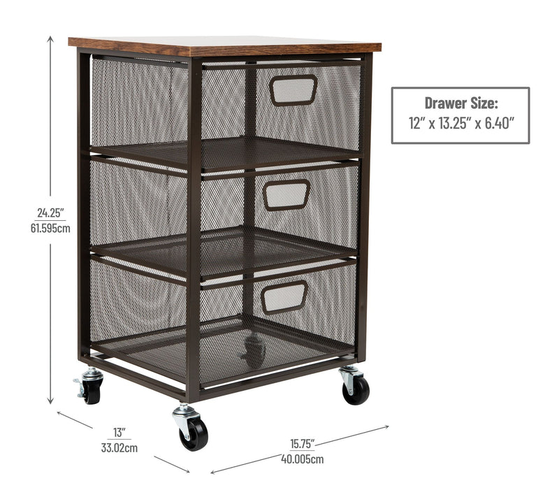 Mind Reader Cart with Drawers Office Organizer — View 4